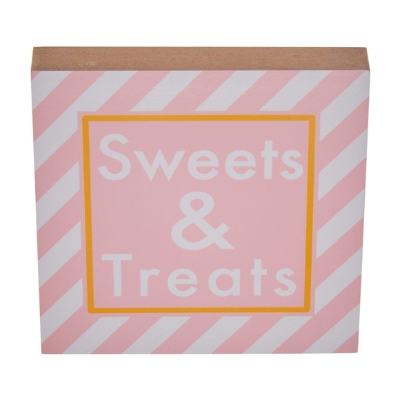 New Sweets & Treats Party Word Block Tabletop Sign NWT - Picture 1 of 6